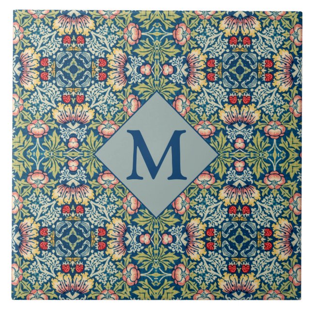 Carreau William Morris Motif géométrique monographique (Devant)