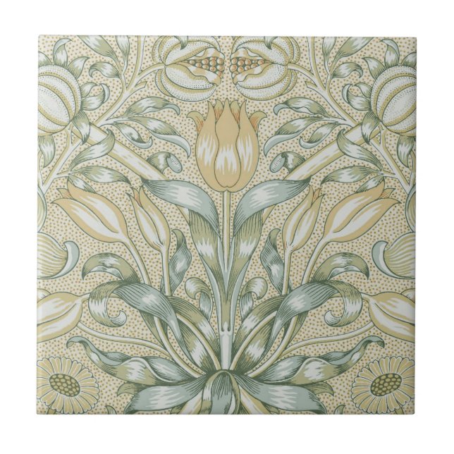 Carreau William Morris Motif Grenade Antique Lily (Devant)