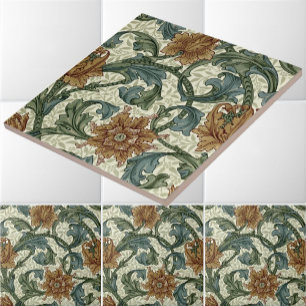 Carreau William Morris Motif Vintage à tige unique