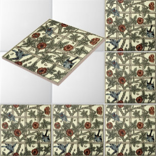 Carreau William Morris Motif Vintage "Trellis"