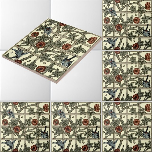 Carreau William Morris Motif Vintage "Trellis" (Créateur téléchargé)