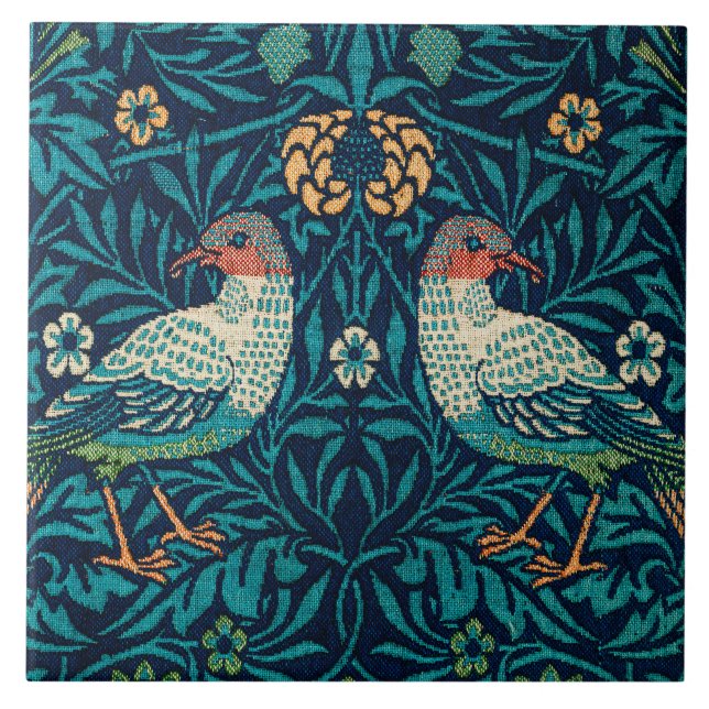 Carreau William Morris - Oiseaux et motifs floraux (Devant)