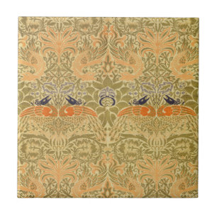 Carreau William Morris Paon Dragon Arts et Métiers Vintage