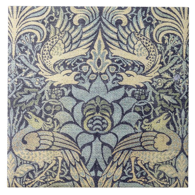Carreau William Morris Paon et Dragon (Devant)
