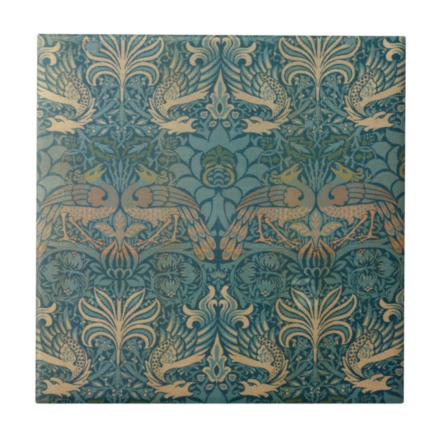Carreau William Morris Peacock et Dragon Textile Design (Devant)