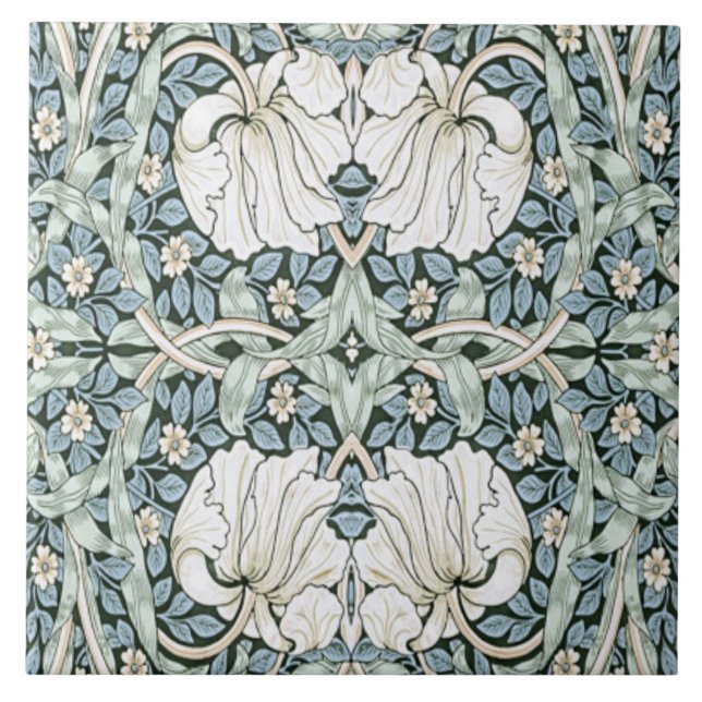 Carreau William Morris Pimpernel Blue Motif Intrigué  (Devant)