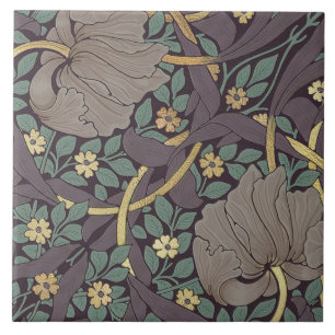 Carreau William Morris Pimpernel Motif Vintage Céramique T