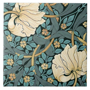 Carreau William Morris Pimpernel Motif Vintage en céramiqu