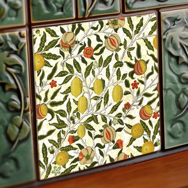 Carreau William Morris Pomegranate Lemons Motif Vintage (Créateur téléchargé)