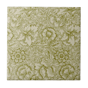 Carreau William Morris Poppy Classic Floral Green