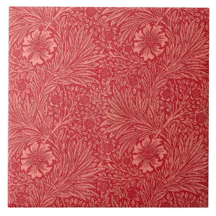 Carreau William Morris Red Marigold Motif