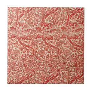 Carreau William Morris Rose & chardon Floral Rouge