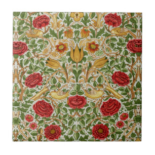 Carreau William Morris Rose & Oiseaux Chintz Rouge