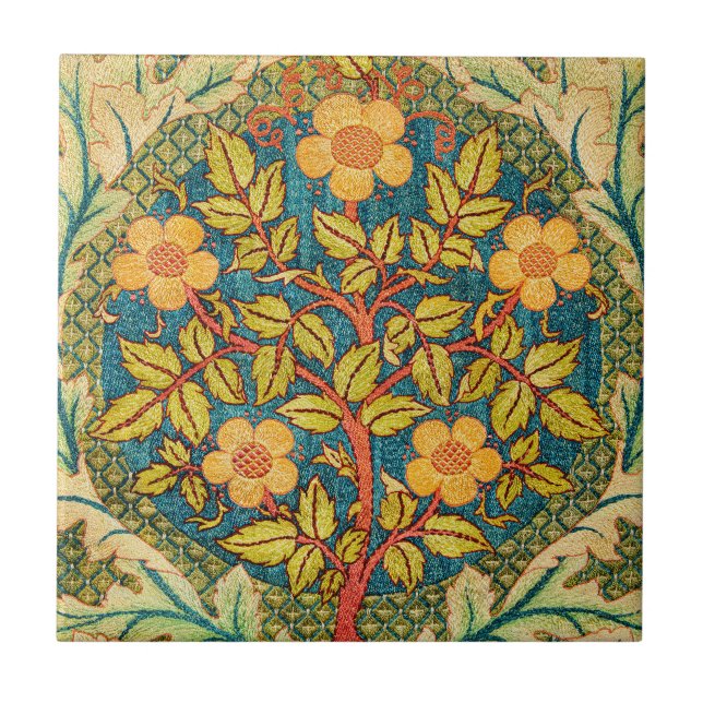 Carreau William Morris Rose Wreath : Arts et Métiers class (Devant)