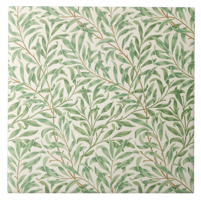 Carreau William Morris Saule Branche Botanique Vintage (Devant)