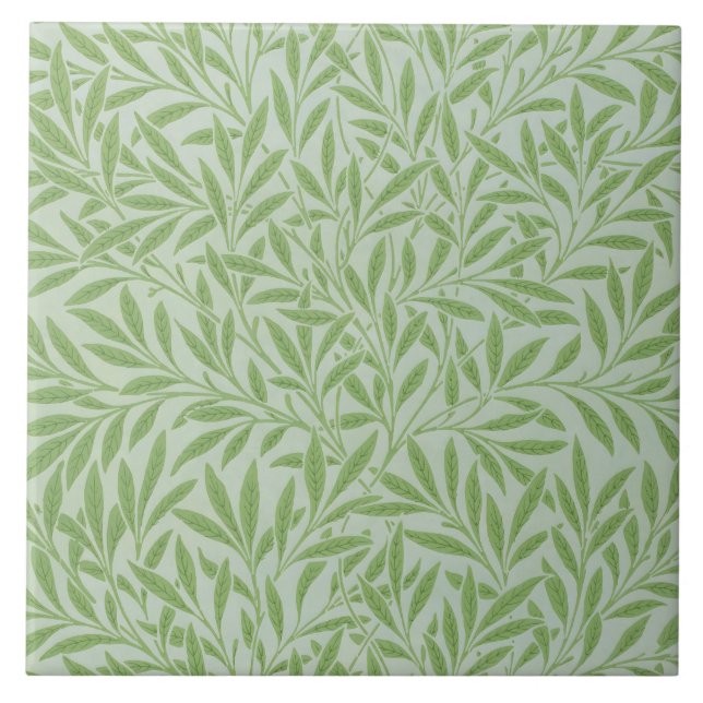 Carreau William Morris Saule Fleur Classique Vert (Devant)