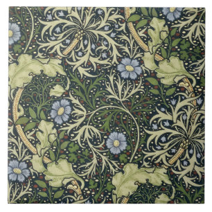 Carreau William Morris Seaweed Motif Floral Art Vintage