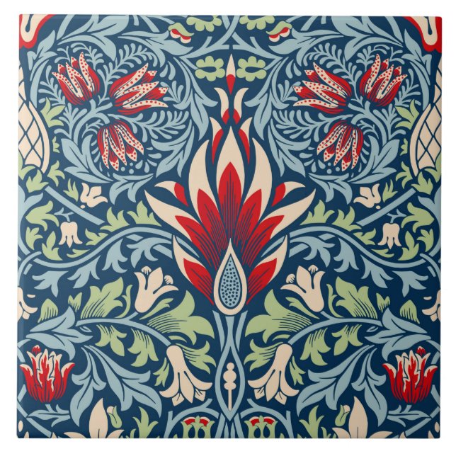 Carreau William Morris Snakeshead Fritillaire Floral Desig (Devant)