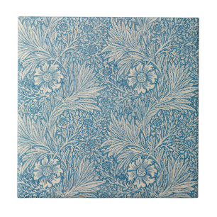 Carreau William Morris - souci de bleu de Nouveau d'art