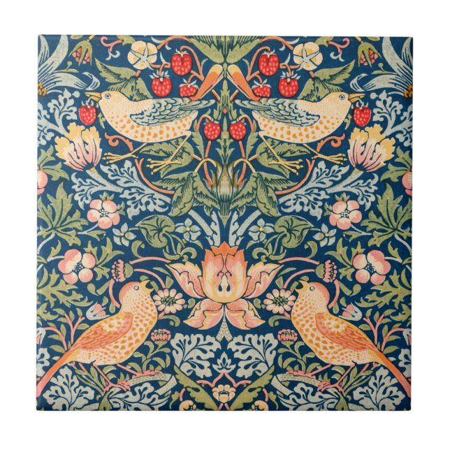 Carreau William Morris Strawberry Thief Design (Devant)