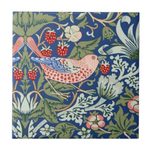 Carreau William Morris Strawberry Thief Marine Corail