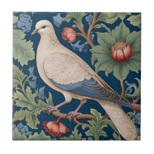 Carreau William Morris style Face gauche Dove Bird