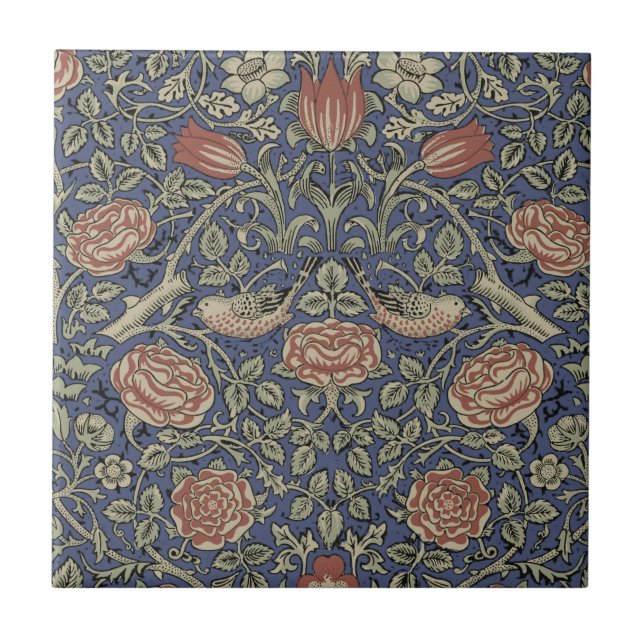 Carreau William Morris Tudor Fond d'écran Rose (Devant)