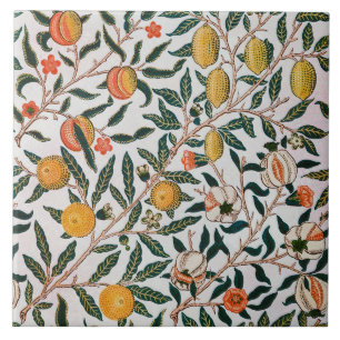 Carreau William Morris Vintage Fruit Grenade Blanc