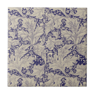 Carreau William Morris Wallflower bleu damas floral