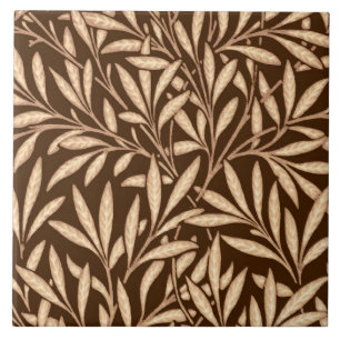 Carreau William Morris Willow Motif, Brown et beige 