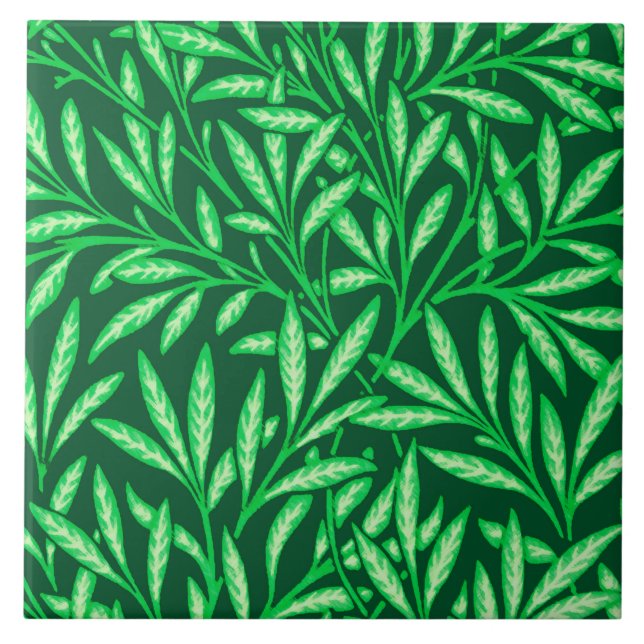 Carreau William Morris Willow Motif, Emerald Green (Devant)