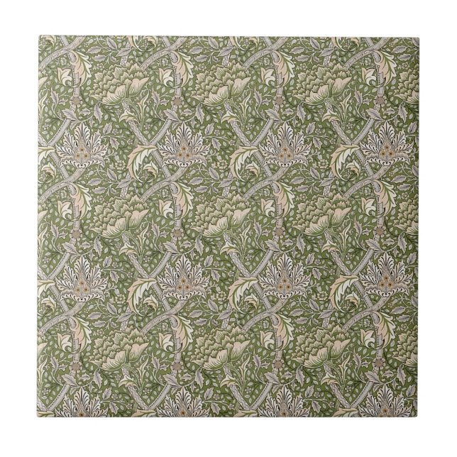 Carreau William * Morris Windrush Botanique Taupe Vert | (Devant)
