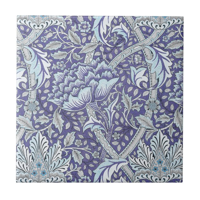 Carreau William Morris Windrush Motif Bleu Floral (Devant)
