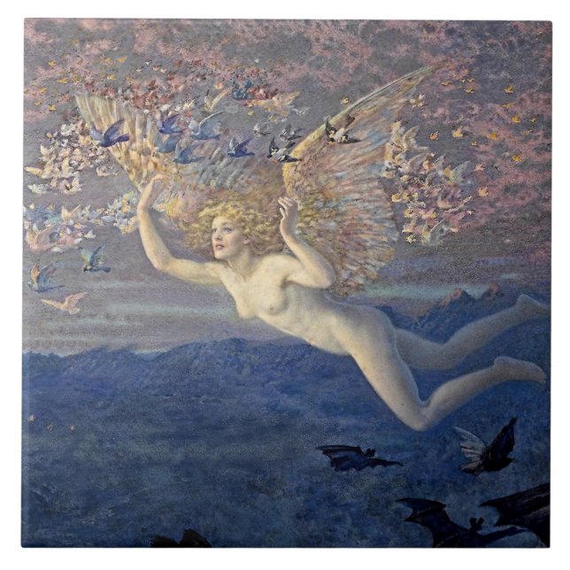 Carreau « Wings of the Morning » d'Edward Robert Hughes (Devant)