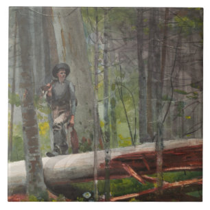 Carreau Winslow Homer - chasseur dans l'Adirondacks