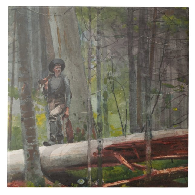 Carreau Winslow Homer - chasseur dans l'Adirondacks (Devant)