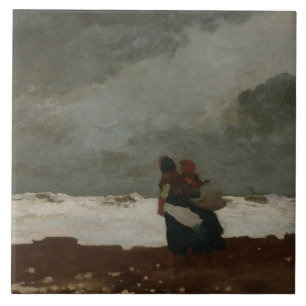 Carreau Winslow Homer - Deux personnages par la mer