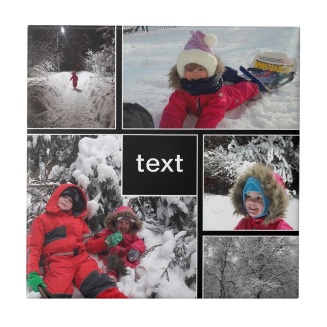 Carreau Winter fun kids games snow customizable text perso (Devant)