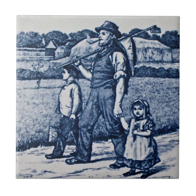 Carreau Wise Country Village Vie Famille Antique Repro (Devant)