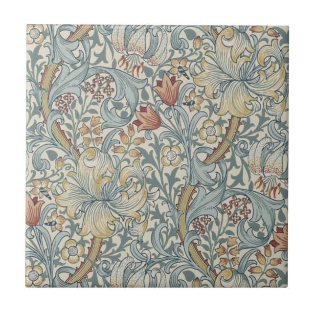 Carreau Wm Morris Arts & Artisanat Golden Lily Repro Tile (Devant)
