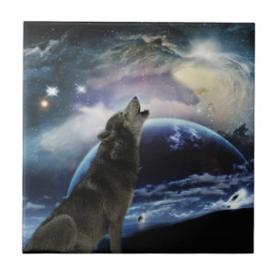 Carreau Wolf hurle sur la lune