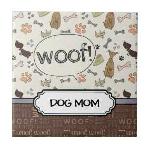 Carreau WOOF ! Amoureux des chiens - Puppies motif personn
