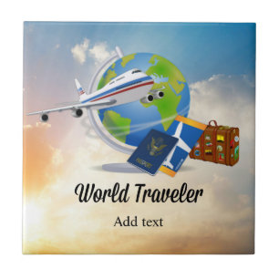Carreau World Traveller Modèle, Ajouter du texte,