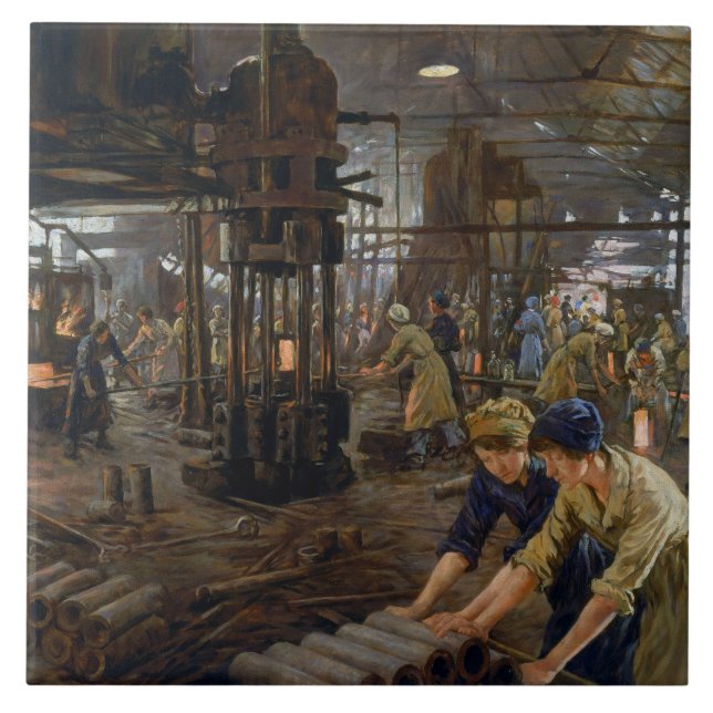 Carreau WW1 1918 Les femmes qui travaillent dans une usine (Devant)