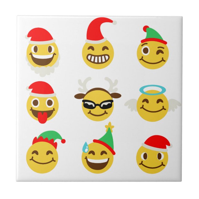 Carreau xmas émoji joyeux (Devant)