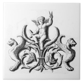 Carreau XVIIIème siècle bleu néerlandais maçonnique de