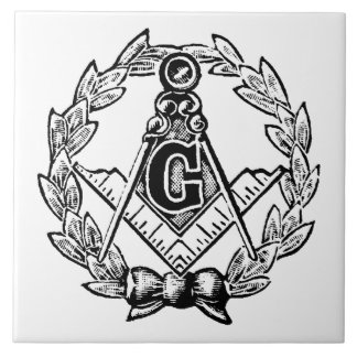 Carreau XVIIIème siècle bleu néerlandais maçonnique de