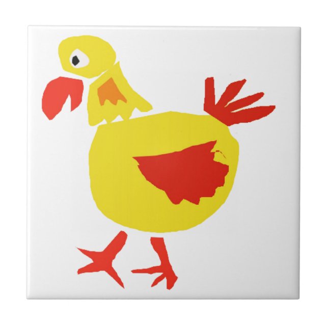 Carreau XX poulet d'art de primitif (Devant)