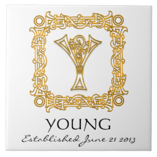 Carreau "Y" Nom de famille Mariage Anniversaire Jour Monog