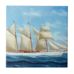 Carreau Yacht à vapeur Lady Torfrida 1910